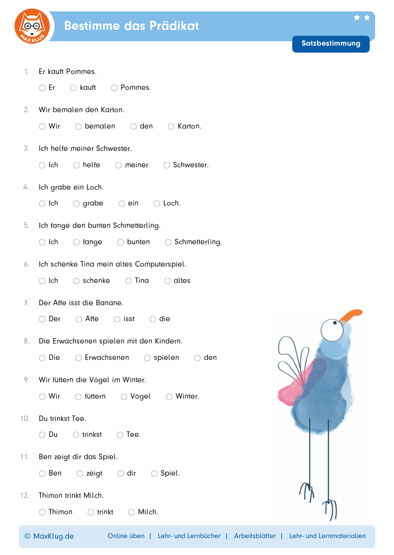 Bestimme das Prädikat