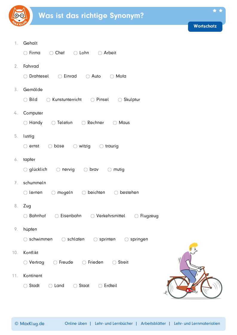 Was ist das richtige Synonym?