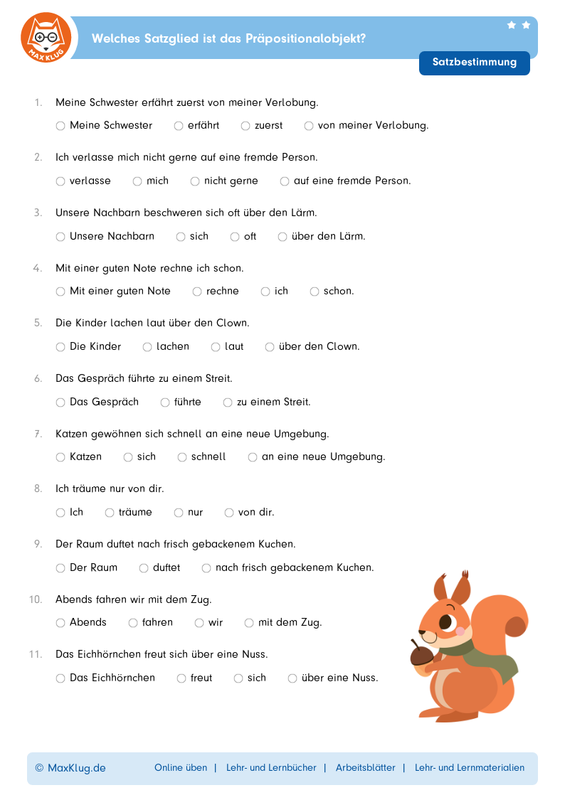 Welches Satzglied ist das Präpositionalobjekt?