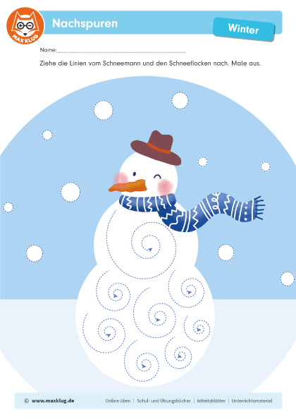 Winterliches Linien-Nachspuren