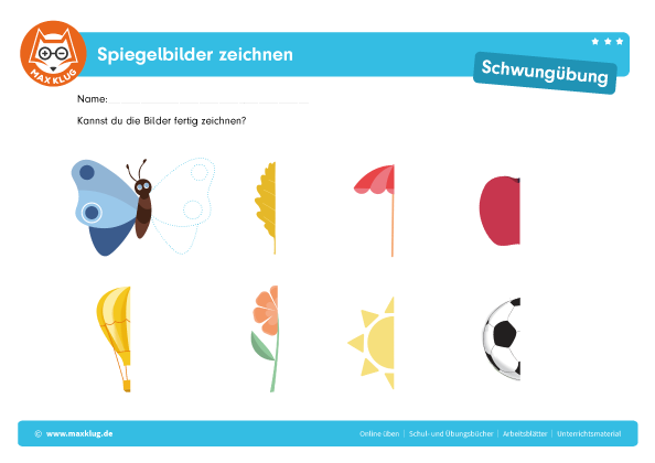 Schwungübung – Spiegelbilder zeichnen