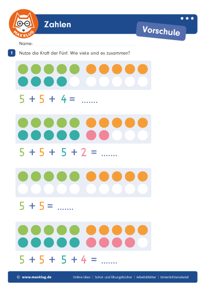 Zähle die Punkte in Gruppen zusammen
