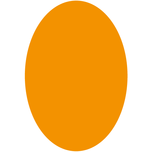 Oval, orange. Geometrie üben mit Max Klug. Formen und Körper.