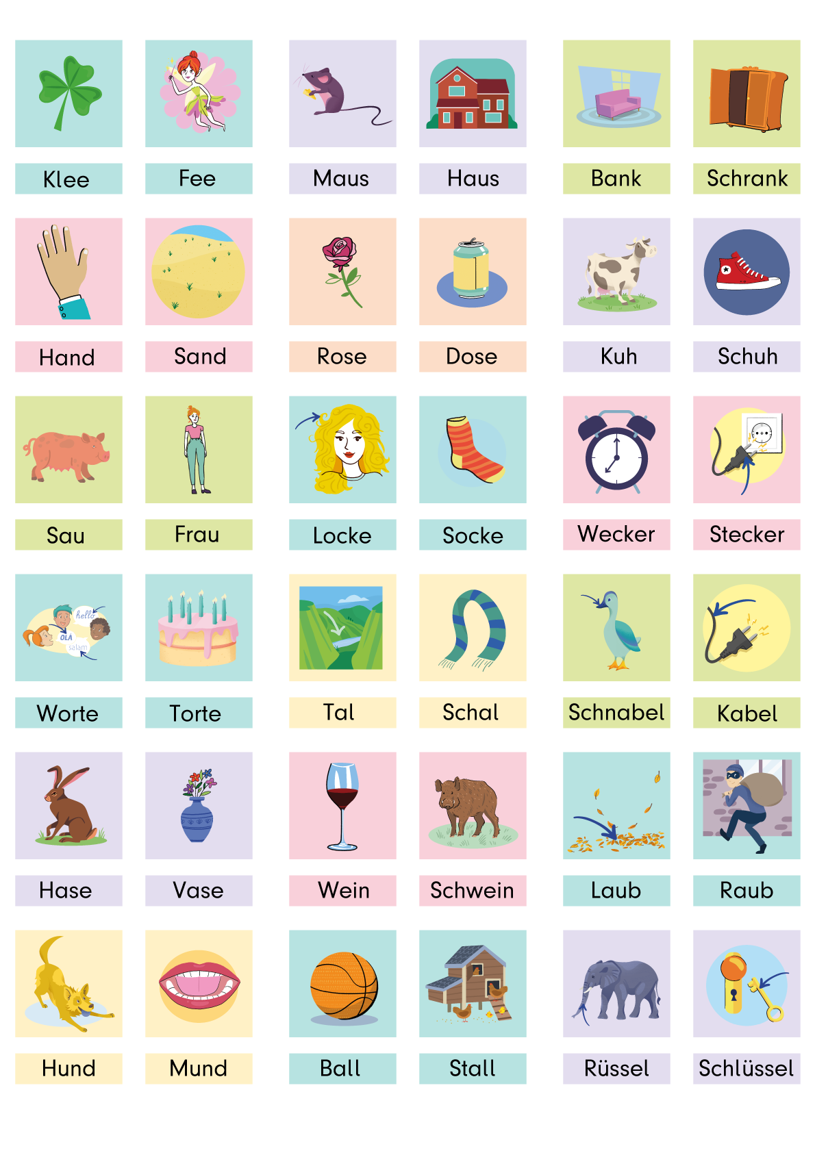 Gibt es eine Liste mit Reimwörtern für Kinder?