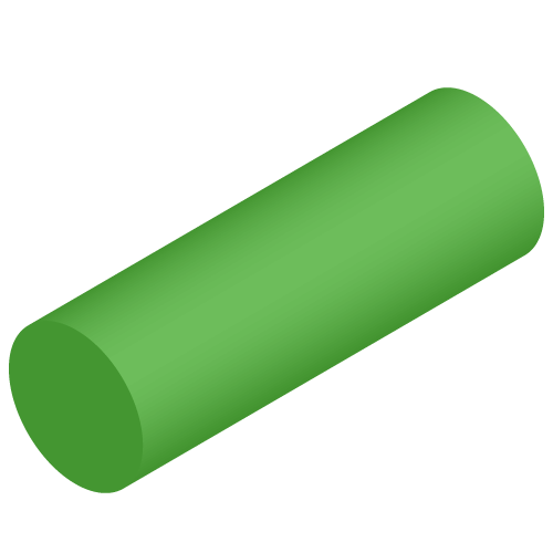 Zylinder, dunkelgrün. Geometrie üben mit Max Klug. Formen und Körper.